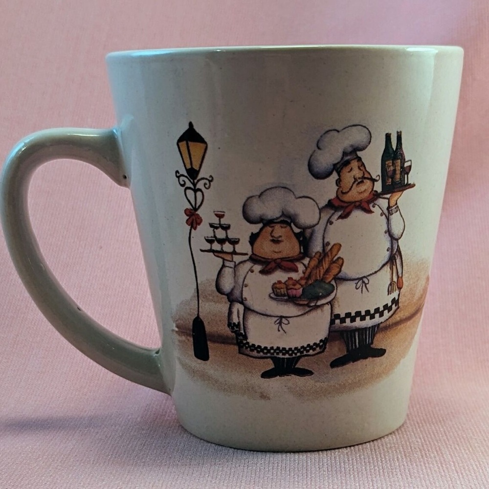 Trisa 4" Coffee Cup Mug French Chefs VTG RARE HTF